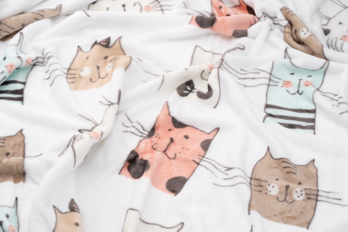 ARDESTO Плед Flannel, 160х200 см, 100% полиэстер, большие коты