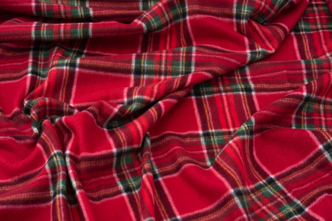Плед Ardesto Fleece, 160х200см, 100% полиэстер, клетка, красный