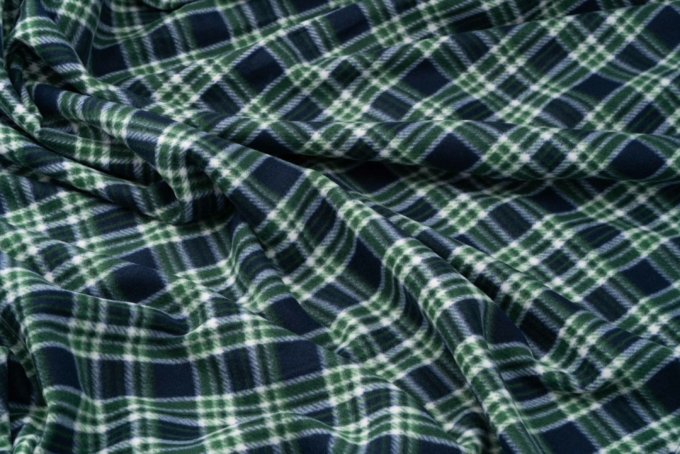 Плед Ardesto Fleece, 160х200см, 100% полиэстер, клетка, зеленый