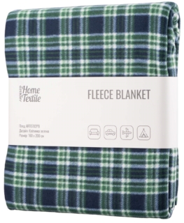 Плед Ardesto Fleece, 160х200см, 100% полиэстер, клетка, зеленый