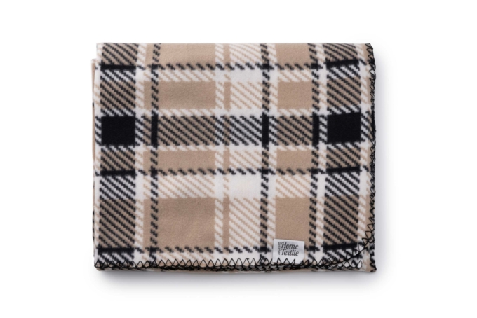 Плед Ardesto Fleece, 130×160см, 100% полиэстер, клетка, коричневый