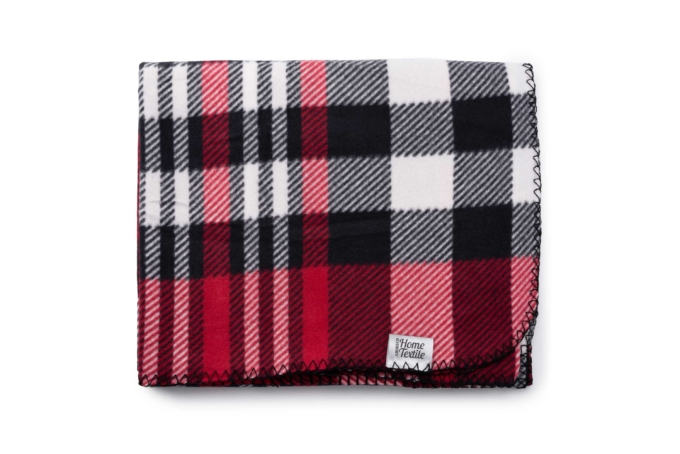 Плед Ardesto Fleece, 130×160см, 100% полиэстер, клетка, красно-черный