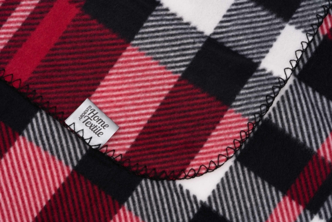 Плед Ardesto Fleece, 130×160см, 100% полиэстер, клетка, красно-черный