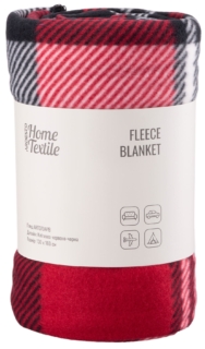 Плед Ardesto Fleece, 130×160см, 100% полиэстер, клетка, красно-черный