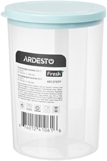 Контейнер для зберігання харчових продуктів 3 в 1 Ardesto Fresh, 3х0.75л, пластик, блакитний