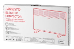 Конвектор електричний ARDESTO CH-2000MCA, 2000 Вт, 20 м2, закритий нагрів. елемент, IP24, мех. керування, антрацит матовий