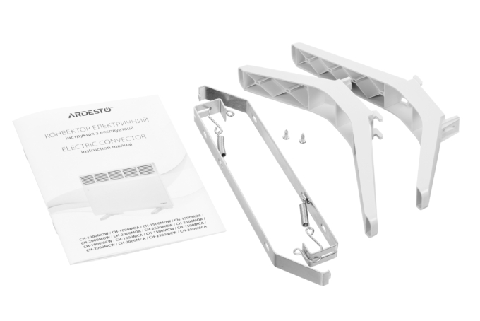 Конвектор электрический ARDESTO CH-2500MCW, 2500 Вт, 25 м2,закрытый нагрев. элемент, IP24, мех. упр-ние, белый
