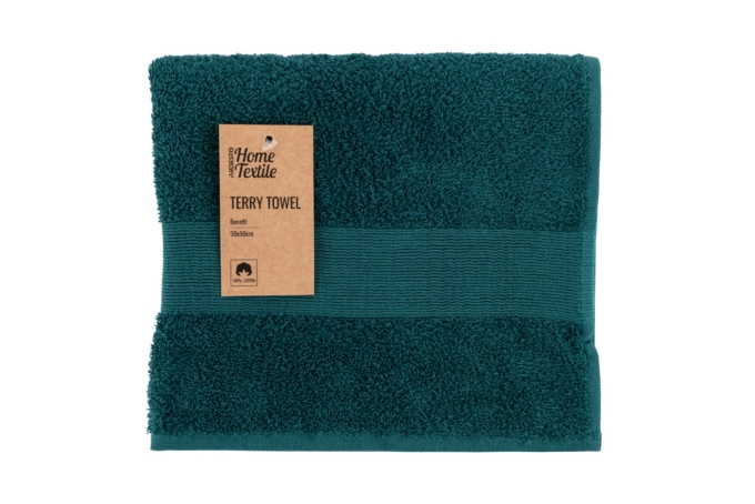 Полотенце махровое Ardesto Benefit, 50х90см, 100% хлопок, зеленый темный