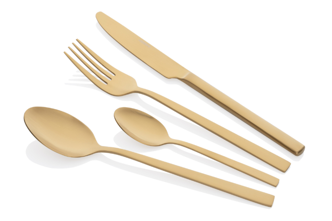 Набор столовых приборов Ardesto Black Mars Favola, 4 прибора, нержавеющая сталь, золотой