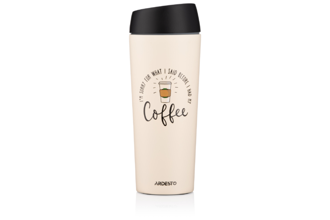 Термочашка Ardesto Coffee Time, 450мл, нержавеющая сталь, бежевый