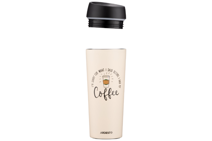 Термочашка Ardesto Coffee Time, 450мл, нержавеющая сталь, бежевый