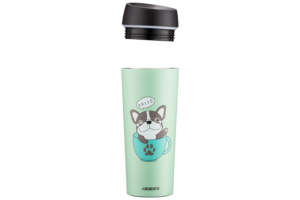 Ardesto Travel mug Coffee time Frenchie, 450ml, stainless steel, green