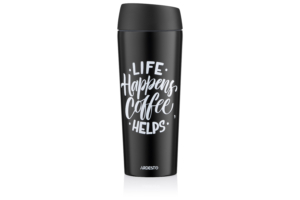 Ardesto Travel mug Coffee Time, 450ml, stainless steel, black