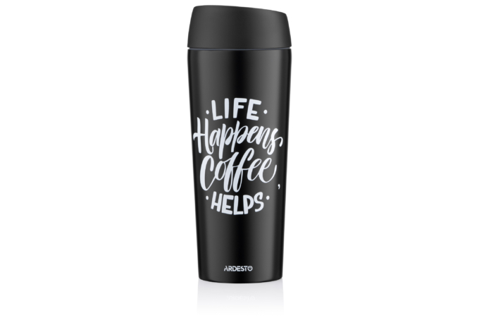 Ardesto Travel mug Coffee Time, 450ml, stainless steel, black