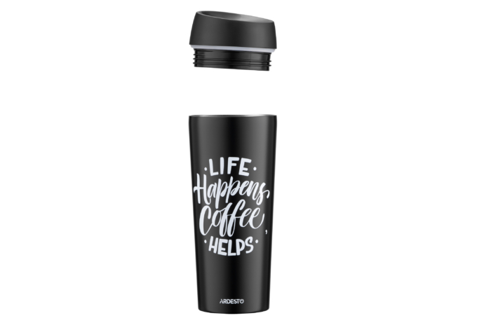 Ardesto Travel mug Coffee Time, 450ml, stainless steel, black