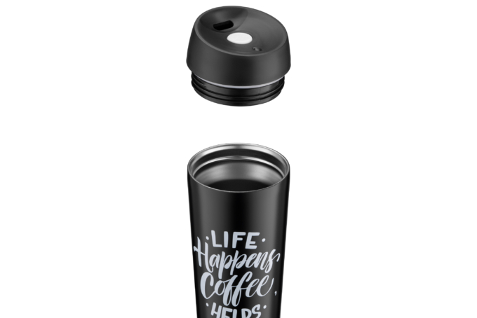 Ardesto Travel mug Coffee Time, 450ml, stainless steel, black