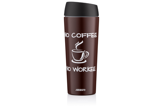 Термочашка Ardesto Coffee Time, 450мл, нержавеющая сталь, коричневый
