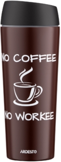 Термочашка Ardesto Coffee Time, 450мл, нержавеющая сталь, коричневый