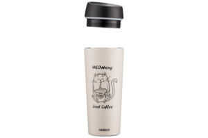 Термочашка Ardesto Coffee Time Meowning, 450мл, нержавеющая сталь, бежевый