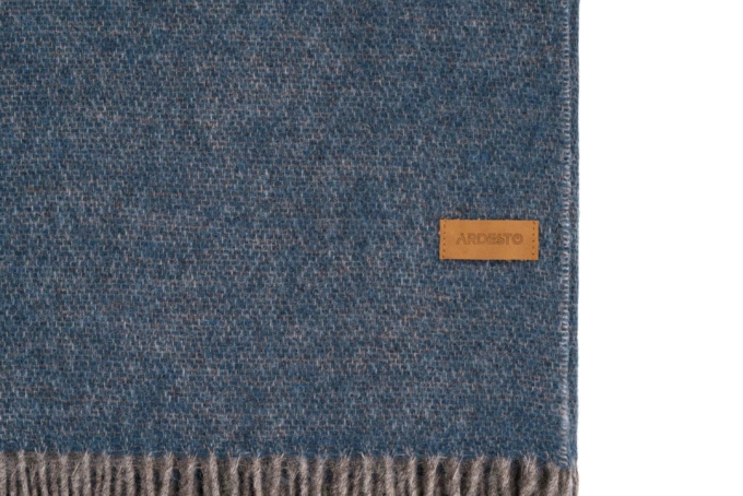 Ardesto Blanket Leonardo Doubleface, 140x200cm, 100% wool, taupe-blue