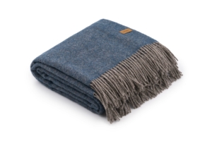 Ardesto Blanket Leonardo Doubleface, 140x200cm, 100% wool, taupe-blue