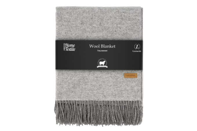Ardesto Blanket Leonardo Doubleface, 140x200cm, 100% wool, taupe-white