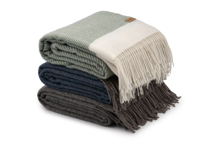 Ardesto Blanket Leonardo Doubleface, 140x200cm, 100% wool, taupe-white