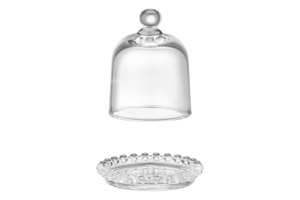Ardesto Lemon dish with lid, 9cm, glass, transparent
