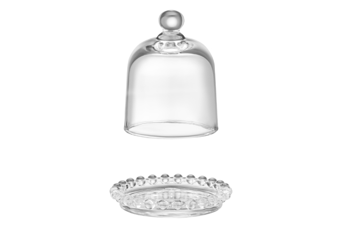 Ardesto Lemon dish with lid, 9cm, glass, transparent