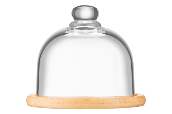 Ardesto dish with lid, 12cm, bamboo, glass, transparent