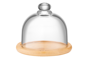 Ardesto dish with lid, 12cm, bamboo, glass, transparent
