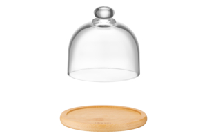 Ardesto dish with lid, 12cm, bamboo, glass, transparent