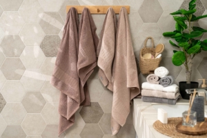 Terry towel set ARDESTO Lotus 50х90cm, 70х140cm, 2pcs, 100% cotton, beige