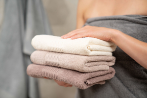 Terry towel set ARDESTO Lotus 50х90cm, 70х140cm, 2pcs, 100% cotton, beige