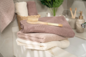 Terry towel set ARDESTO Lotus 50х90cm, 70х140cm, 2pcs, 100% cotton, beige