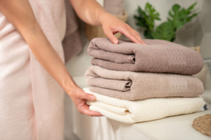 Terry towel set ARDESTO Lotus 50х90cm, 70х140cm, 2pcs, 100% cotton, beige