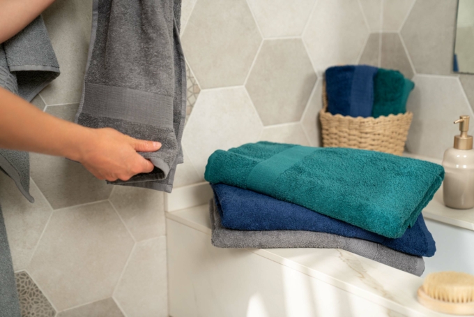 Полотенце махровое Ardesto Benefit, 50х90см, 100% хлопок, зеленый темный