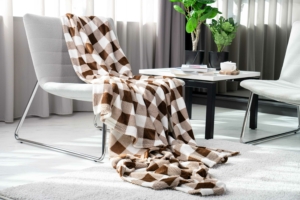 Плед Ardesto Flannel, 160х200см, 100% поліестер, клітинка, бежевий