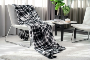 Плед Ardesto Flannel, 200х220см, 100% полиэстер, клетка, серый