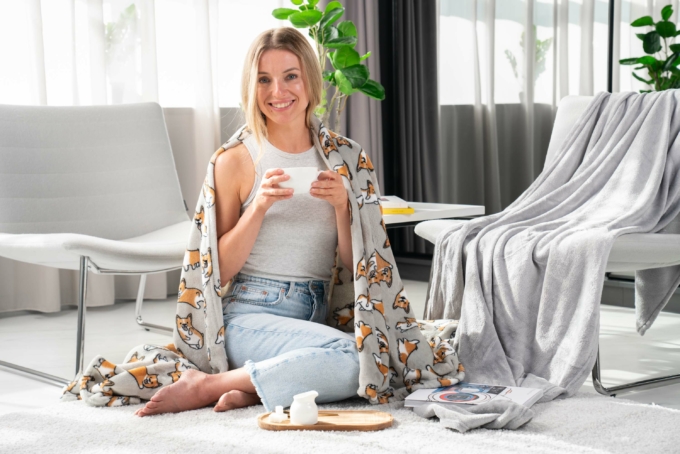 Плед Ardesto Flannel, 160х200см, 100% полиэстер, корги