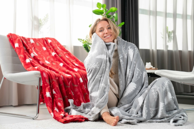 Плед Ardesto Christmas Flannel, 160х200см, 100% полиэстер, гномы