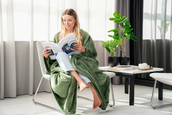 Ardesto Flannel blanket, 160x200cm, 100% polyester, green