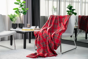 Плед Ardesto Fleece, 160х200см, 100% полиэстер, клетка, красный