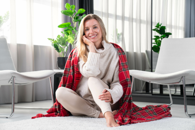 Плед Ardesto Fleece, 160х200см, 100% полиэстер, клетка, красный