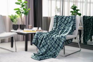 Плед Ardesto Fleece, 160х200см, 100% полиэстер, клетка, зеленый