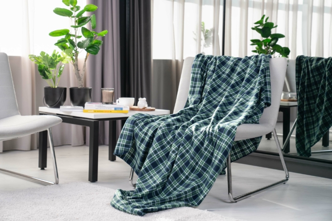 Плед Ardesto Fleece, 160х200см, 100% полиэстер, клетка, зеленый