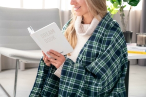 Плед Ardesto Fleece, 160х200см, 100% полиэстер, клетка, зеленый