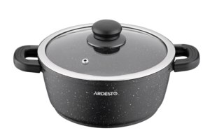 Кастрюля со стеклянной крышкой Ardesto Gemini Anzio, 2.5л, алюминий, черный