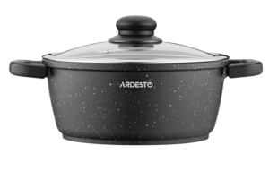 Кастрюля со стеклянной крышкой Ardesto Gemini Anzio, 2.5л, алюминий, черный