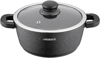 Каструля зі скляною кришкою Ardesto Gemini Anzio, 2.5л, алюміній, чорний